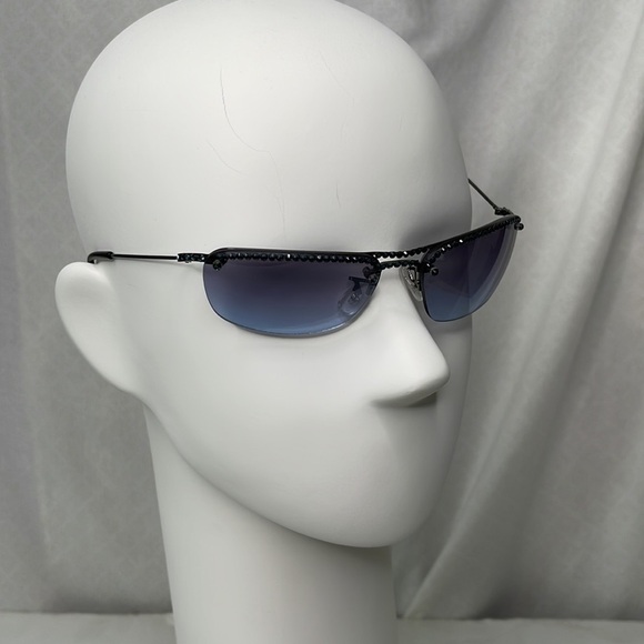 JIMMY Crystal Sunglasses Blue with Blue Swarovski Crystals - Picture 4 of 10